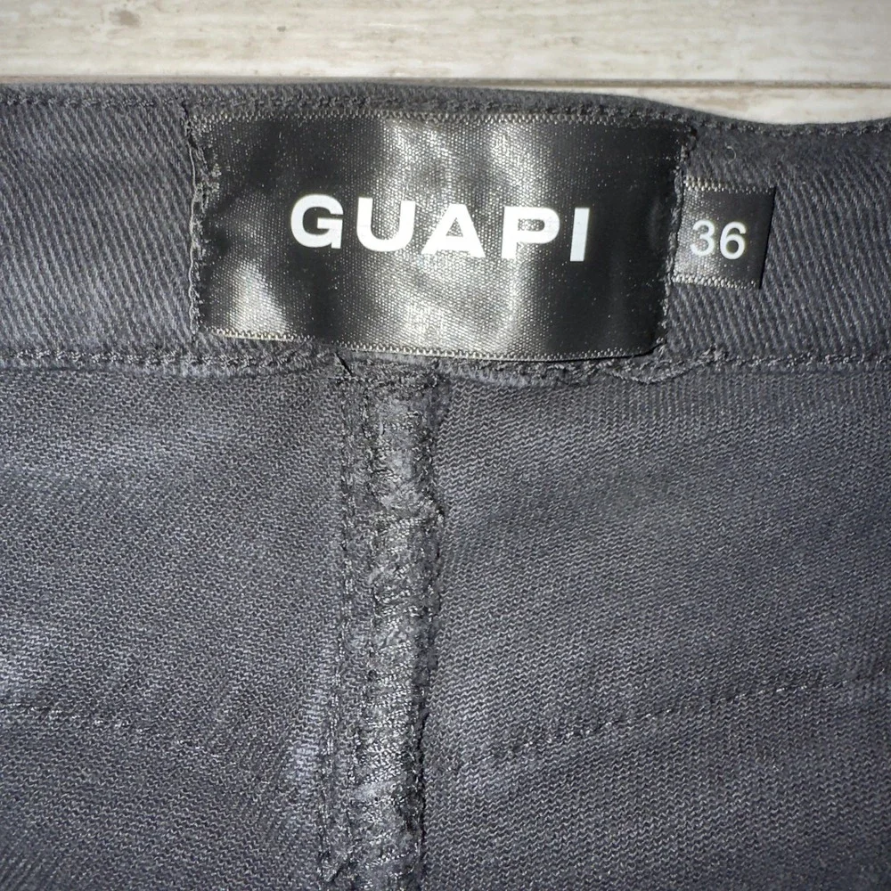 Guapi Jeans Mens 36x32 Black Wide Leg Relaxed Fit Charcoal Denim Stretch Pants